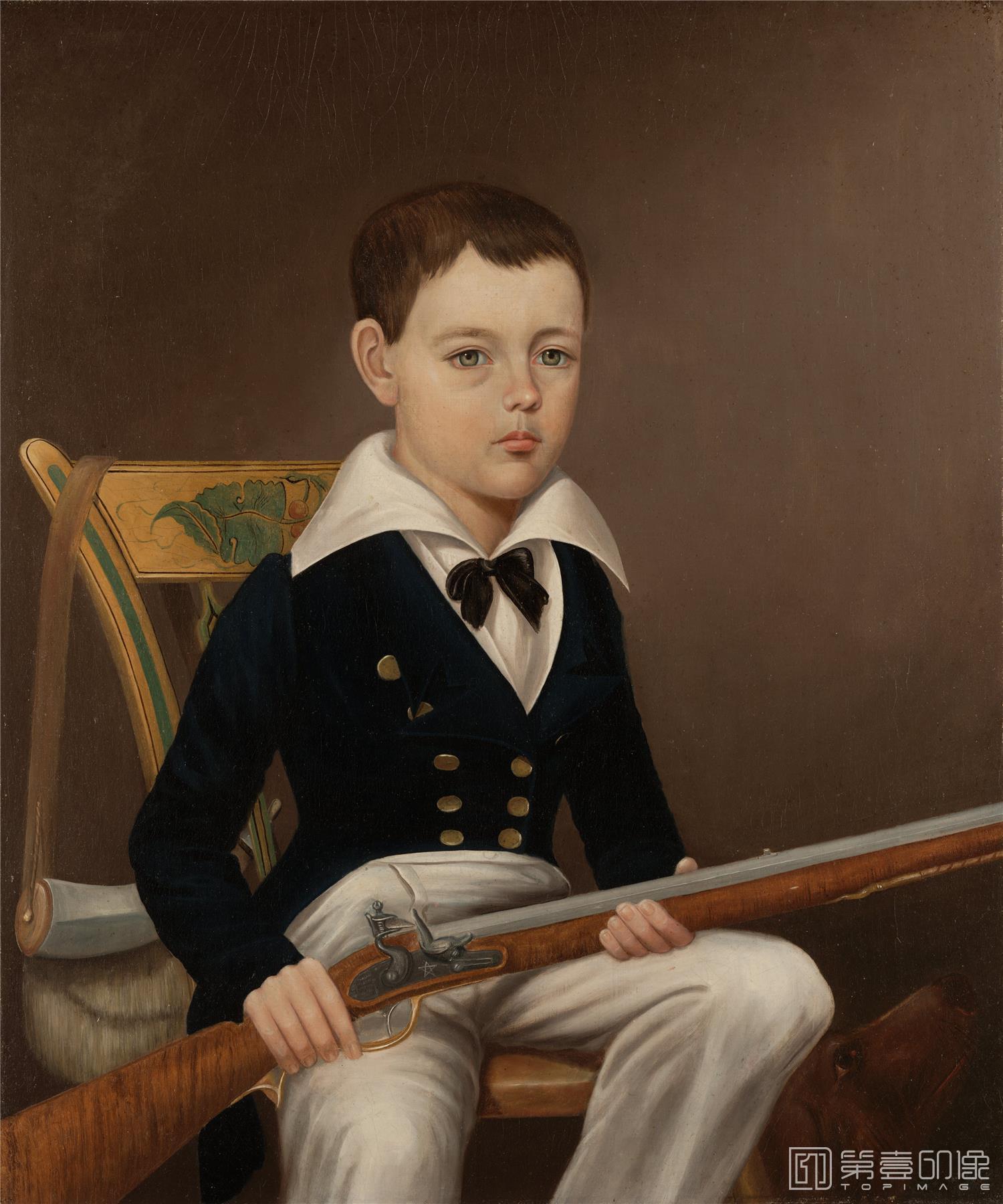 油画-美国阿特金森美术馆-Unknown-Hugh Gibson Glenn with Flintlock Rifle, ca. .tifUnknown - Hugh Gibson Glenn with Flintlock Rifle, ca. -453